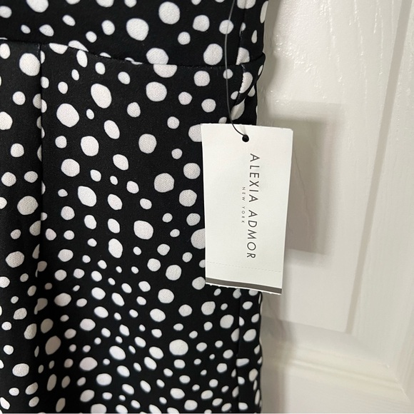 NWT Alexia Admor Black and White Polka Dot Dress - size SMALL - Picture 4 of 10